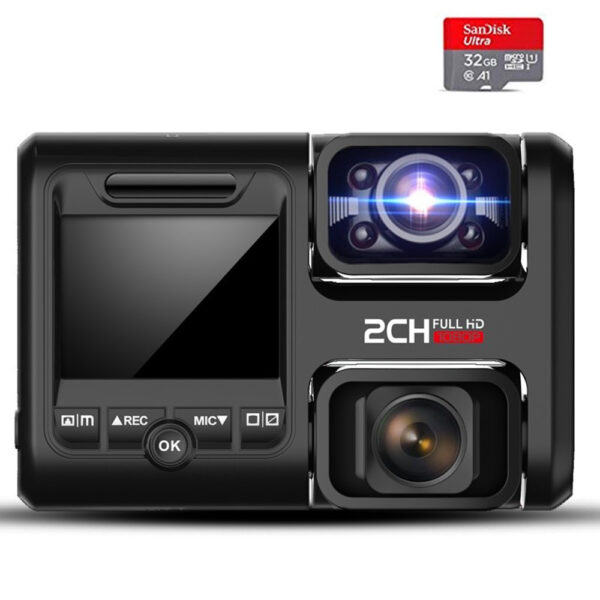 【最新アップグレード版】ドライブレコーダー 赤外線照射機能 車内外同時録画  ADAS機能 wifi搭載 WDR 駐車監視 常時録画 動体検知 32Gカード付き