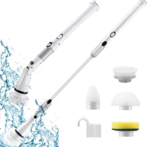 お風呂掃除 ブラシ 電動お掃除ブラシ バスポリッシャー  充電式 電動ブラシ  掃除グッズ 無線操作 長さ伸縮可能   両親へのプレゼント - 画像 (1)