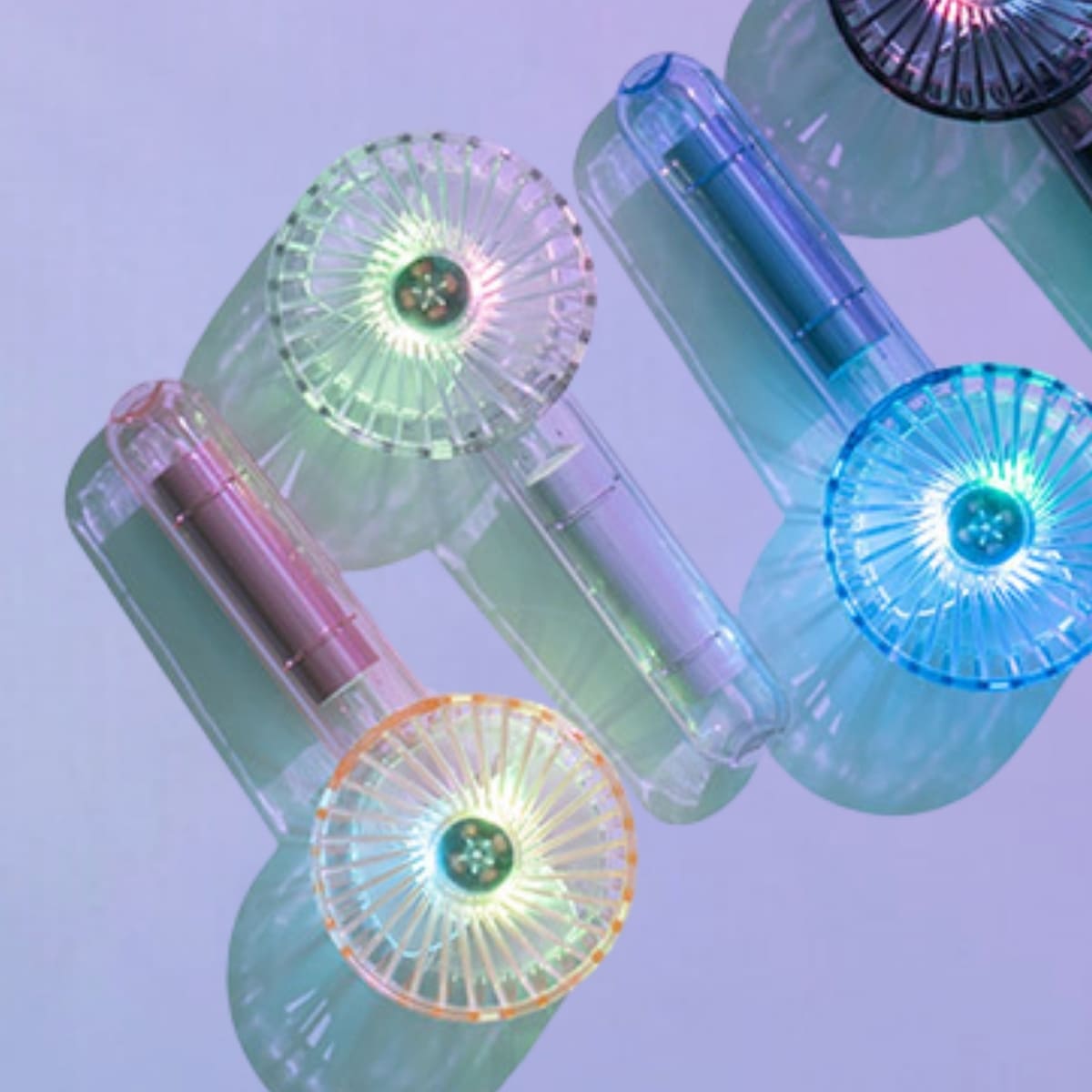 Life on Products クリアファン LEDライト付 アソートセット 4個入り HOE-M181風量調節:3段階 リズムモード有 夏 熱中症対策 便利グッズ 旅行先 暑さ対策 実用的 プレゼント - 画像 (11)