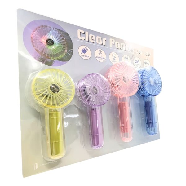 Life on Products クリアファン LEDライト付 アソートセット 4個入り HOE-M181風量調節:3段階 リズムモード有 夏 熱中症対策 便利グッズ 旅行先 暑さ対策 実用的 プレゼント