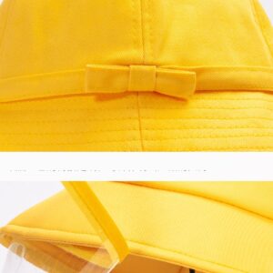 スクールハット　スクールキャップ 　フェイスカバー付　取り外し可能　通学  帽子  黄色 - 画像 (4)