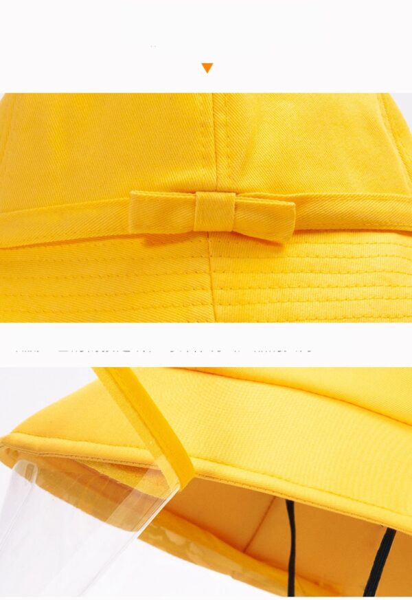 スクールハット　スクールキャップ 　フェイスカバー付　取り外し可能　通学  帽子  黄色