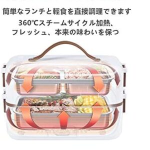 *新型* 電熱弁当箱 ご飯が炊ける 加熱 保温 弁当箱 男子 女子 子供 ランチ お弁当箱 シンプル お弁当 クリスマス 電気 白色 (單層/2層) - 画像 (6)