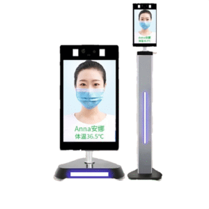 AI顔認識温度検知カメラ　タッチパネル操作 測定 体表温度検知カメラ  感染予防 高性能 スタンド付き(卓上式） 飲食店 業務用 非接触体温計 - 画像 (1)