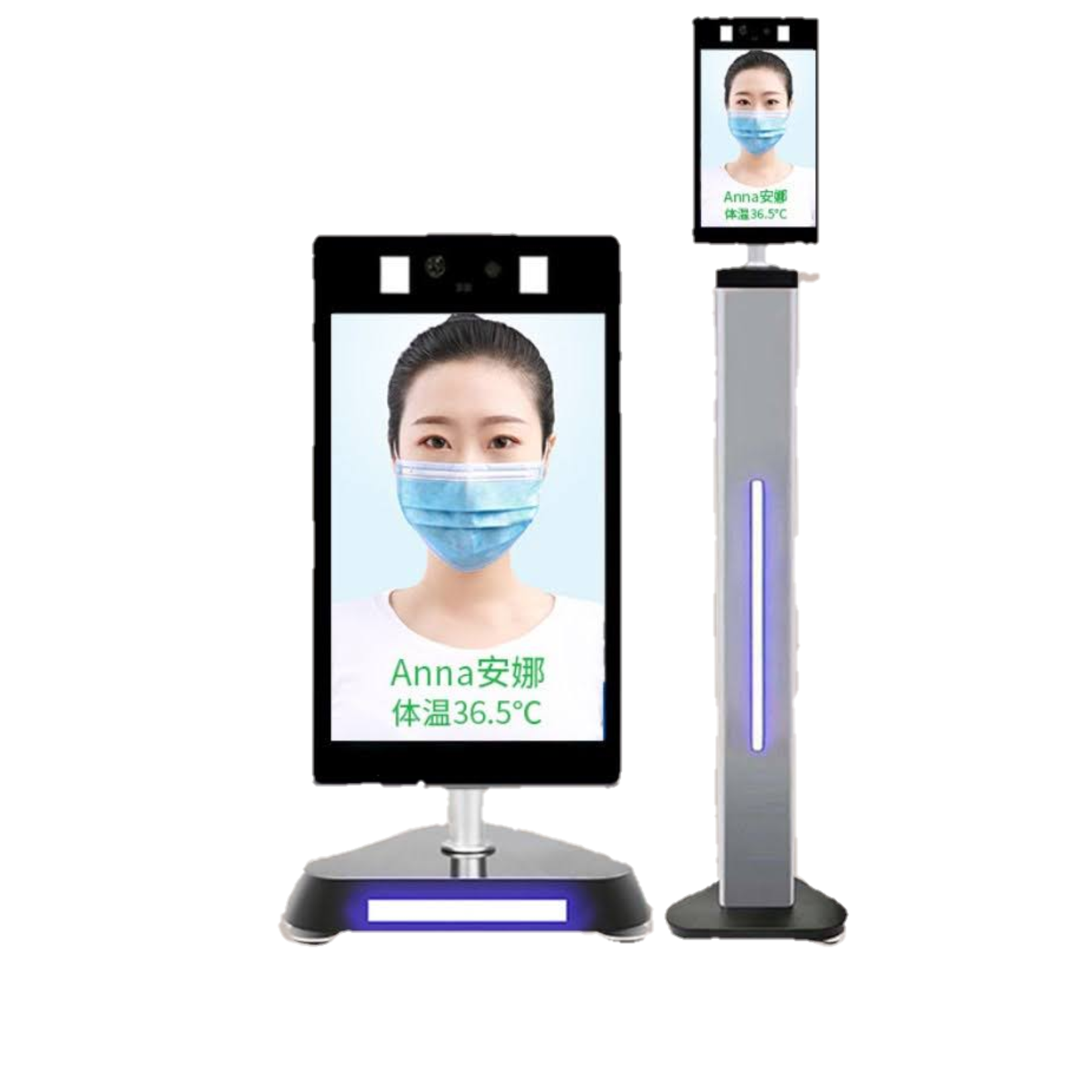 AI顔認識温度検知カメラ　タッチパネル操作 測定 体表温度検知カメラ  感染予防 高性能 スタンド付き(卓上式） 飲食店 業務用 非接触体温計 - 画像 (1)