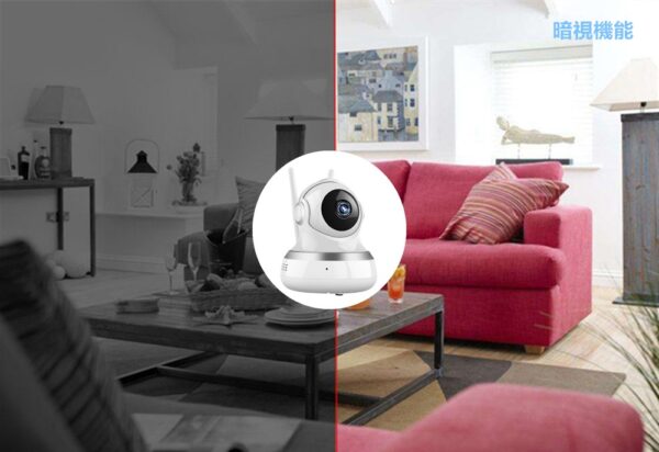 ネットワークカメラ 監視カメラ 防犯カメラ ベビーモニター 双方向通話 暗視撮影 動体検知 遠隔操作 日本語・英語取扱説明書付 (720P)