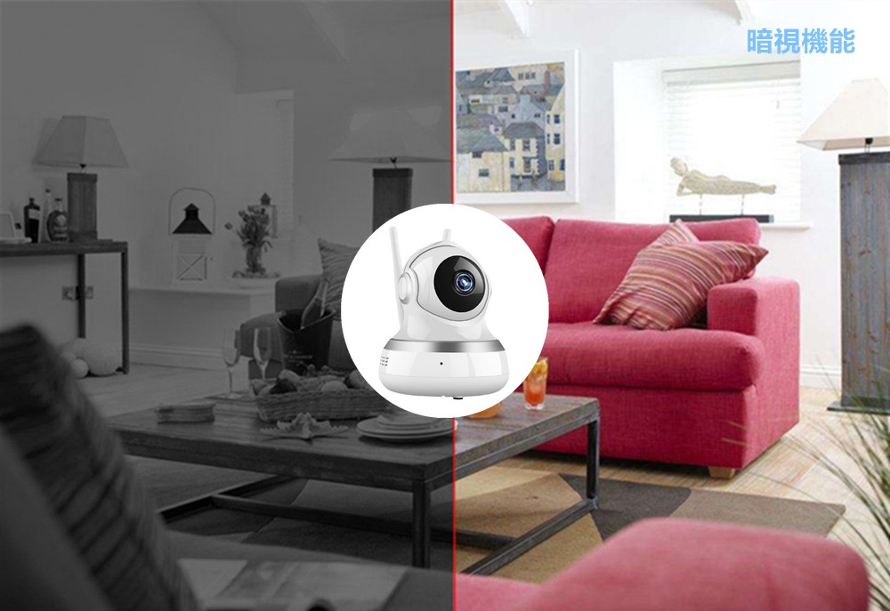 ネットワークカメラ 監視カメラ 防犯カメラ ベビーモニター 双方向通話 暗視撮影 動体検知 遠隔操作 日本語・英語取扱説明書付 (720P) - 画像 (3)