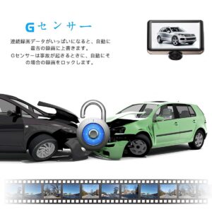 ドライブレコーダー24時間駐車監視  車載前後カメラ 同時録画　360度全方位録画　日本語操作　タッチ画面操作簡単　あおり運転防止 - 画像 (5)