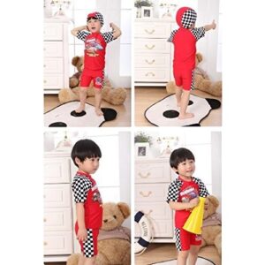 水着 男の子 ラッシュガード キャップ パンツ 3点セット カーズ柄 サイズM/L - 画像 (2)