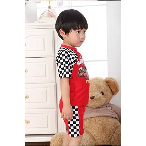 水着 男の子 ラッシュガード キャップ パンツ 3点セット カーズ柄 サイズM/L