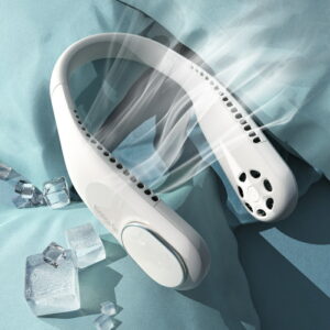 ネックファン 首掛け 扇風機 型番:F60 USB充電式 静音 急速充電 熱中症対策  4～16時間 両手解放 軽量 サイズ(mm):218(L)×169(W)×60(H) 重量:280g ホワイト 便利グッズ 夏 熱中症対策 便利グッズ 旅行先 暑さ対策 実用的 プレゼント - 画像 (2)