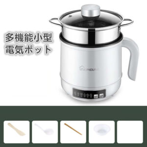 生活 キッチン家電 多機能小型電気ポット  スロークッカー ポット 多機能 電気鍋 クッキング 鍋 炊飯 蒸し 1-2人 クッカー クッキングケトル ホワイト キッチン用品 調理 ※パッケージについて(海外から輸送される際の潰れ、キズ、梱包テープが貼られてられております) - 画像 (9)