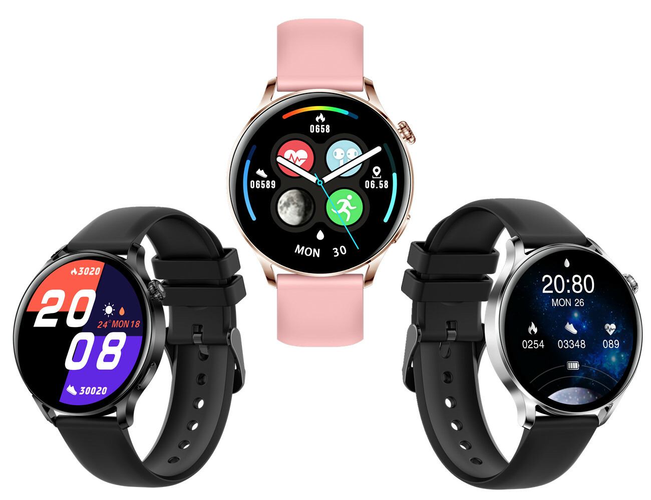 スマート ウォッチ AK37 24時間 活動量計 画面 1.28インチ LCDカラースクリーン システムサポート:IOS 9.0 以降および Android 4.4 以降 バッテリー容量:210mAh  IP67防水 サポート言語:日本語対応 - 画像 (1)