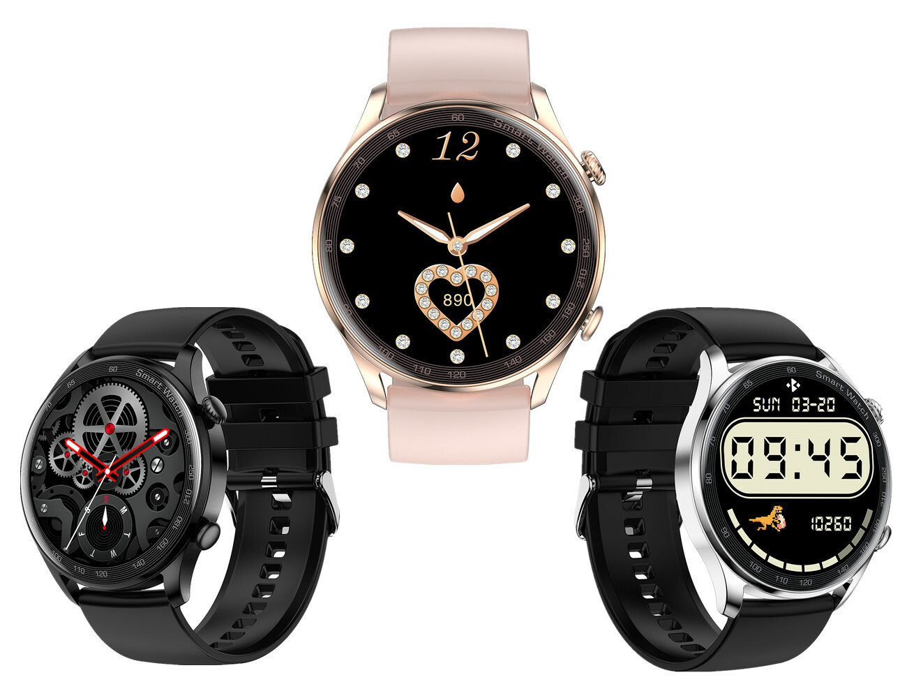 スマート ウォッチ AK32 スポーツ 活動量計 画面 1.36インチ 丸型タッチパネル LCDスクリーン サイズ:390*390 バッテリー:210mAh 15日間の長いバッテリー システム:iOS9.0以降、Android 4.4以降 アプリ言語:日本語対応 カラー3色 - 画像 (1)