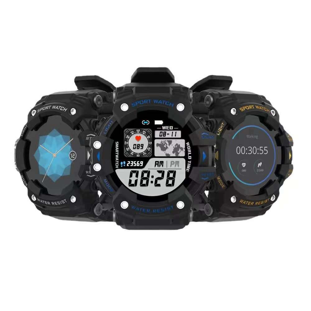 SPORT WATCH(スポーツウォッチ) スマートウォッチ 活動量計 歩数計 腕時計 来電通知 着信通知 長い待機時間 多種類文字盤 天気予報 目覚まし時計 音楽再生 長持ちバッテリー Line Facebook 通知 サイズ:49×49(mm)  厚み:12.5(mm)  ベルト:132-200(mm) - 画像 (1)