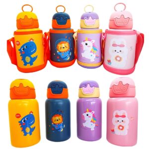 子ども用 水筒 500ML 幼稚園 低学年 酸化と腐食に強い 316ステンレス 子供 水筒 入園 入学 通園 通学 (4 スタイル ) こどもの日 プレゼント 夏 熱中症対策 ビーチ プールに - 画像 (2)