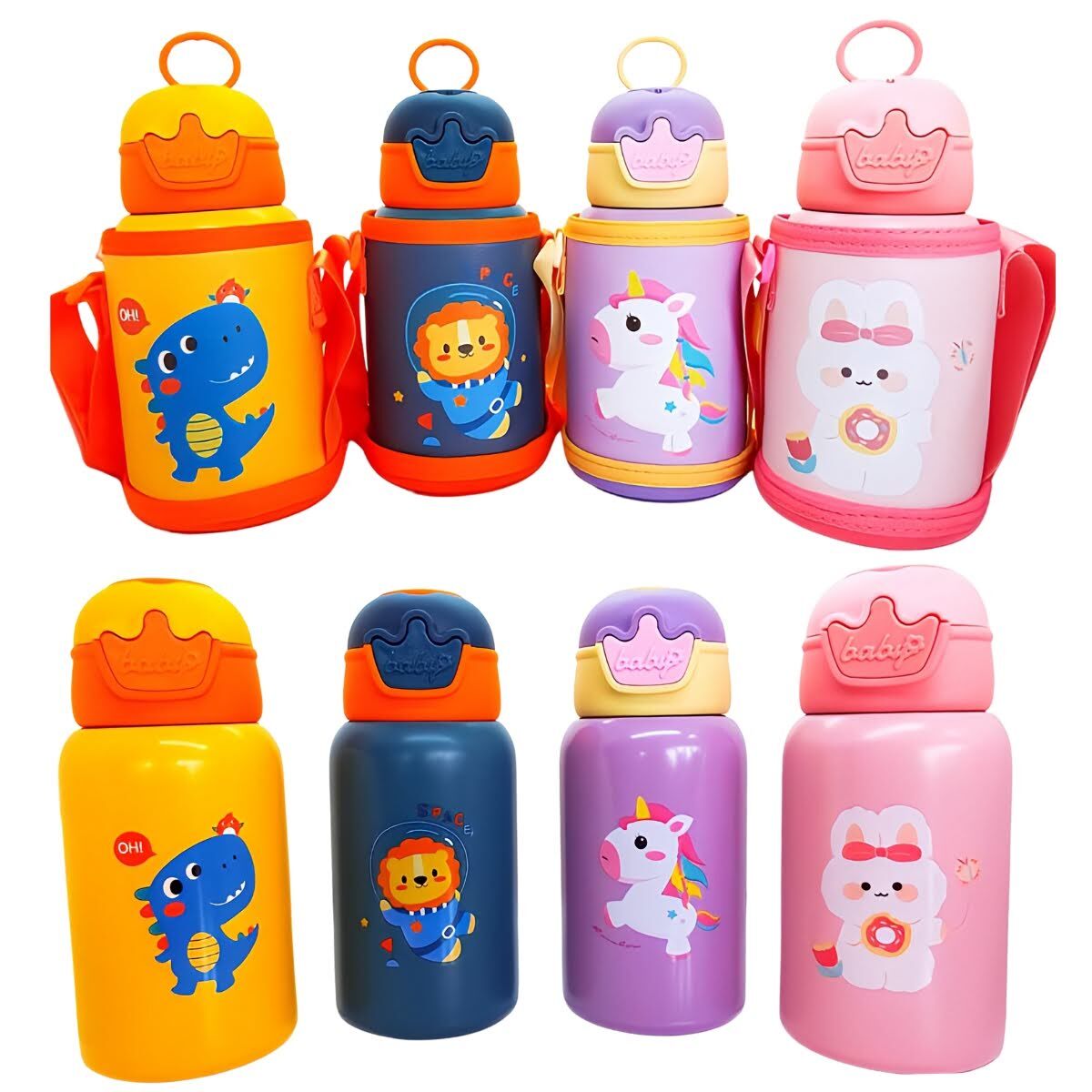 子ども用 水筒 500ML 幼稚園 低学年 酸化と腐食に強い 316ステンレス 子供 水筒 入園 入学 通園 通学 (4 スタイル ) こどもの日 プレゼント 夏 熱中症対策 ビーチ プールに - 画像 (2)