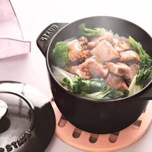 【新生活 お祝い】Staub ストウブ ラ・ココット de GOHAN L 1026726 ブルーベリー ほうろう 鍋 寸法 : 20cm 底厚 : 4.2mm 容量 : 3L おいしいご飯が炊ける 使えば使うほどお鍋の性能が向上 フランス製 - 画像 (2)