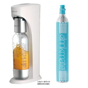 ドリンクメイト 家庭用炭酸飲料メーカー スターターキット DRMCOS1OWH Drinkmate ホワイト 電源コード不要  ガスシリンダー60L 1本 炭酸水500ml 約18円 ※シリンダーは法令上廃棄できません。 実用的 父の日 プレゼント - 画像 (2)
