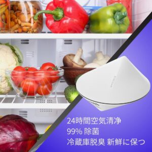 ミニ オゾン脱臭機 除菌機 STAROOAIR 型番:X1 ダニ 除去 清浄機 除菌 ワードローブ浄化 靴のキャビネットの脱臭  冷蔵庫脱臭 新鮮に保つ ホワイト オゾン空気清浄機 サイズ:直径 86×56 mm 範囲:２立方メートル 耐久性と日数:8日間 実用的 父の日 プレゼント - 画像 (3)