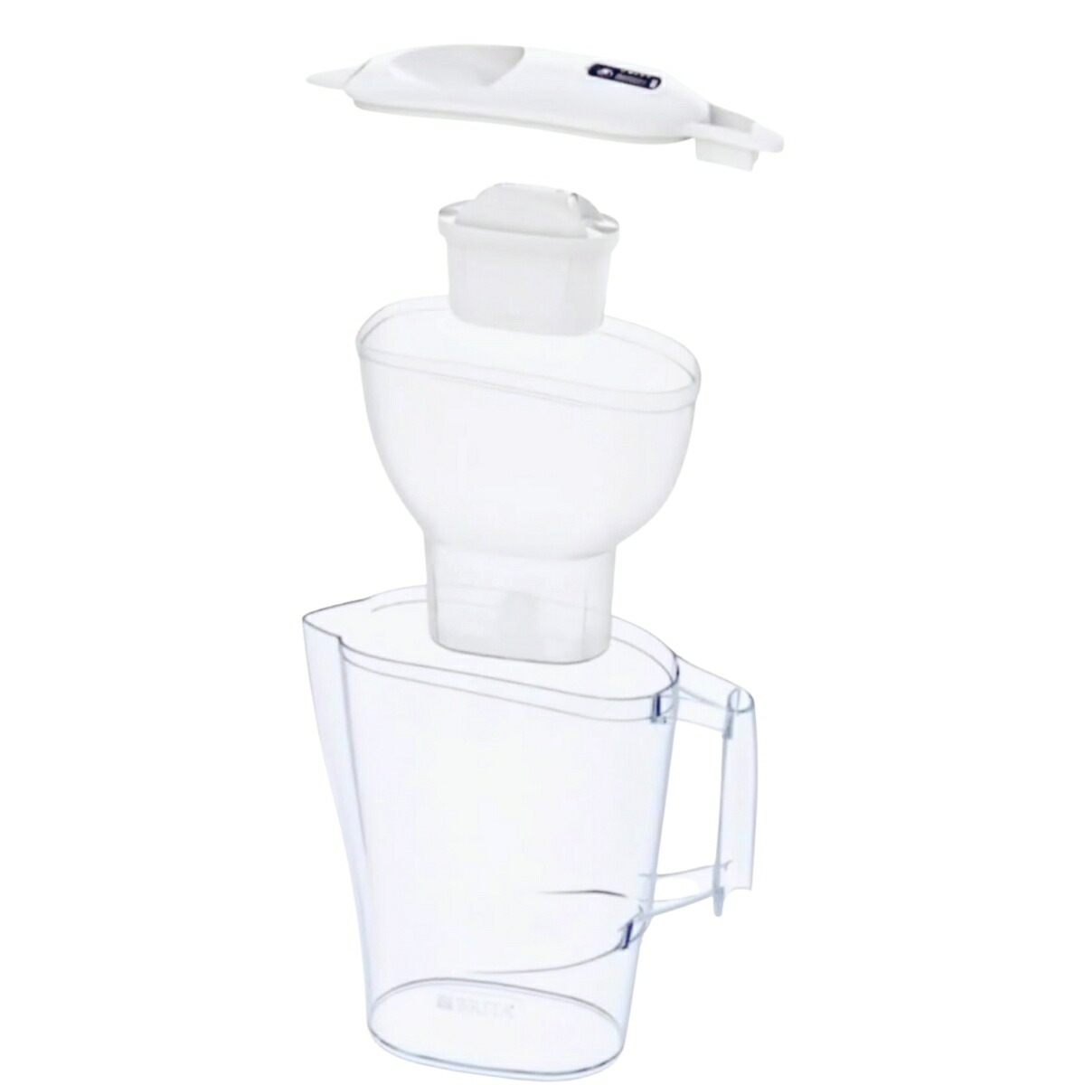 ブリタ ポット型 浄水器 アルーナ 容量2.4L カートリッジ4個付き ろ過水容量1.25L  液晶メモ (交換目安:1日5.3L で4週間 ) 型番:KBALCW4M  サイズ(mm) : 奥行100 横幅249 高さ260mm 実用的 母の日 父の日 プレゼント - 画像 (5)