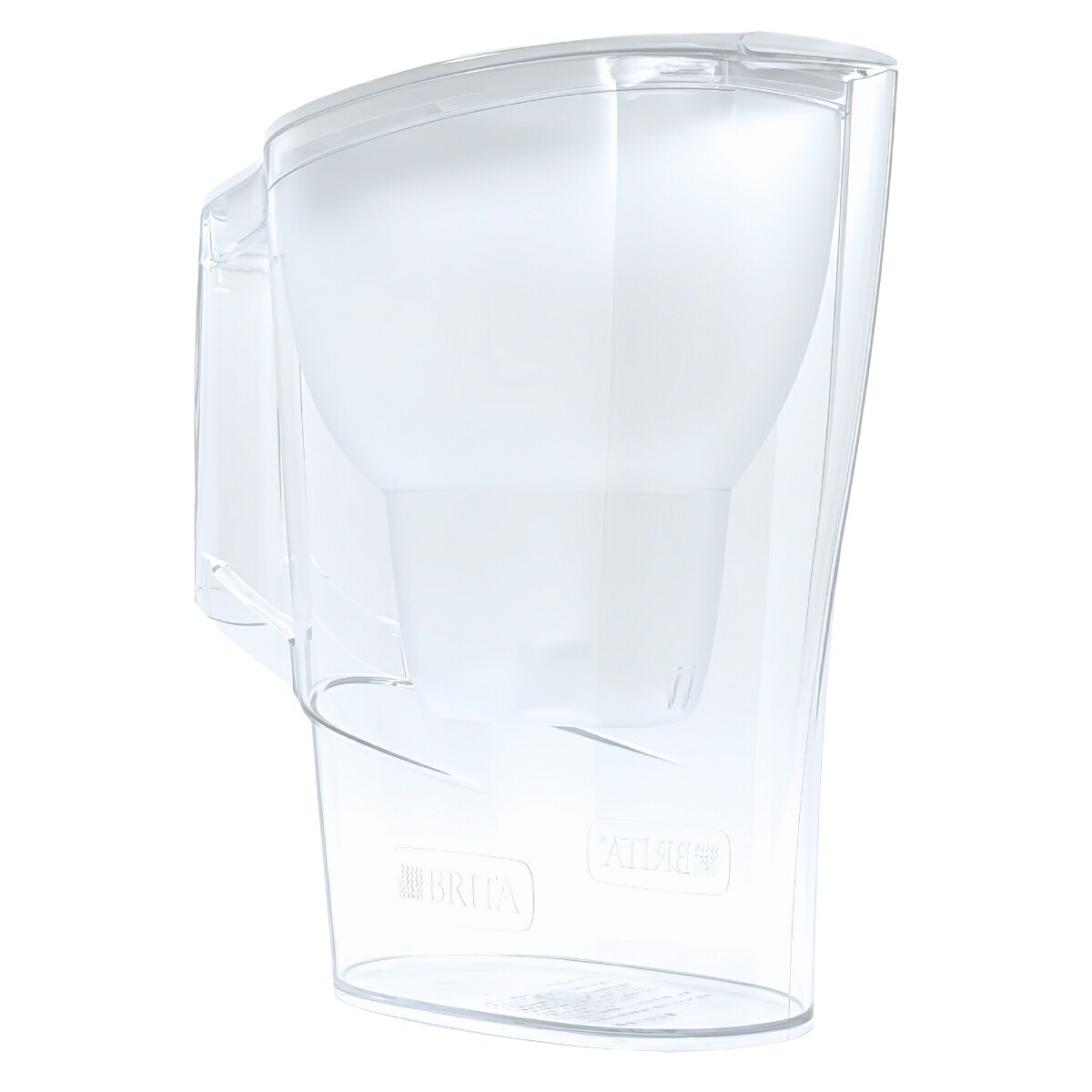ブリタ ポット型 浄水器 アルーナ 容量2.4L カートリッジ4個付き ろ過水容量1.25L  液晶メモ (交換目安:1日5.3L で4週間 ) 型番:KBALCW4M  サイズ(mm) : 奥行100 横幅249 高さ260mm 実用的 母の日 父の日 プレゼント - 画像 (4)