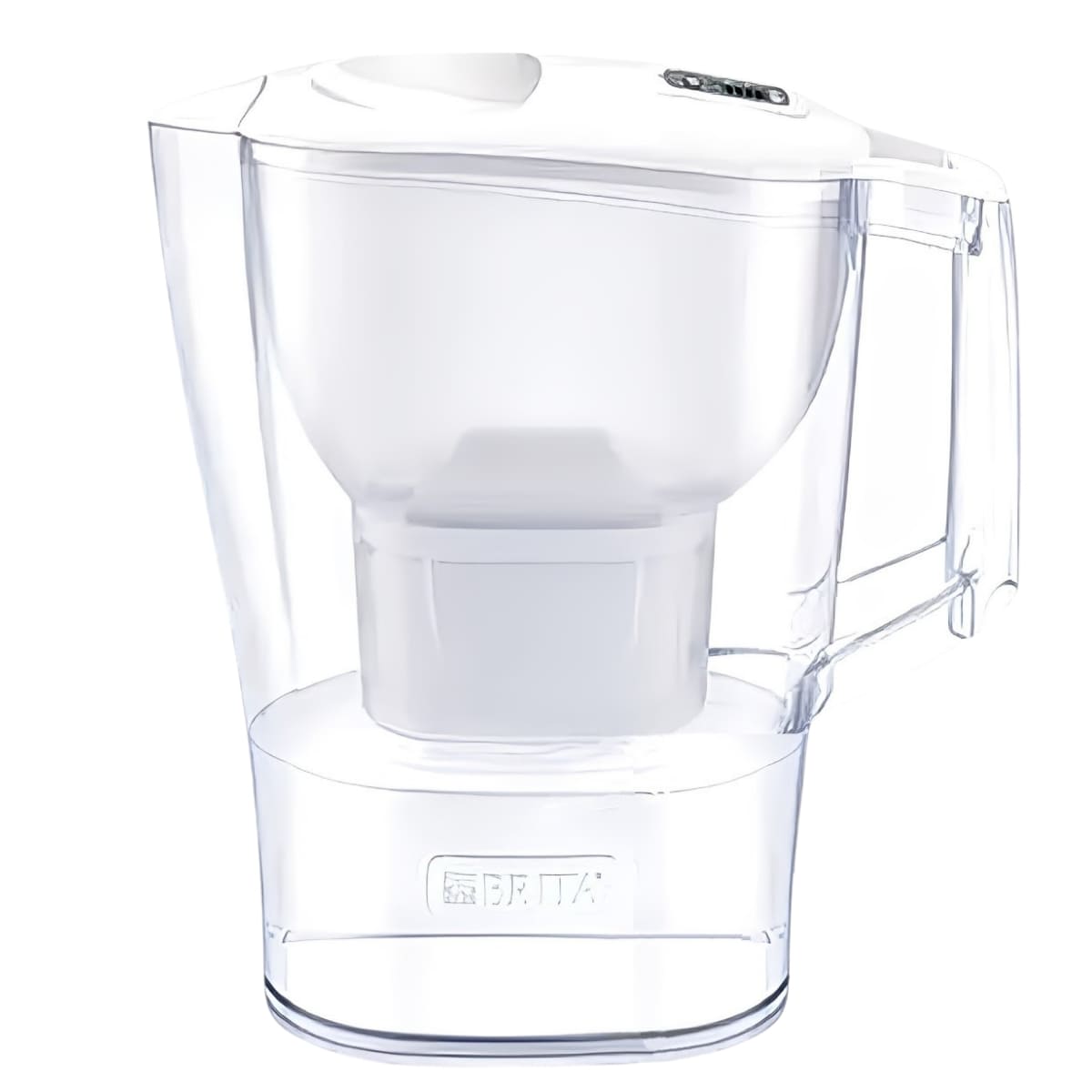 ブリタ ポット型 浄水器 アルーナ 容量2.4L カートリッジ4個付き ろ過水容量1.25L  液晶メモ (交換目安:1日5.3L で4週間 ) 型番:KBALCW4M  サイズ(mm) : 奥行100 横幅249 高さ260mm 実用的 母の日 父の日 プレゼント - 画像 (3)