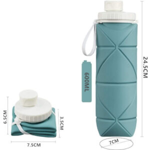 *最新型* 折りたたみ ボトル 水筒 600ML シリコン ウォーター 携帯用 スポーツ 登山 防水 耐熱 漏れ防止 3色 - 画像 (5)