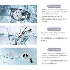 超音波洗浄機 眼鏡洗浄機 小型家用超音波洗浄器 超音波クリーナー 強力振動 可能洗浄メガネ 貴金属 アクセサリー シェーバー　450ml - 画像 (9)