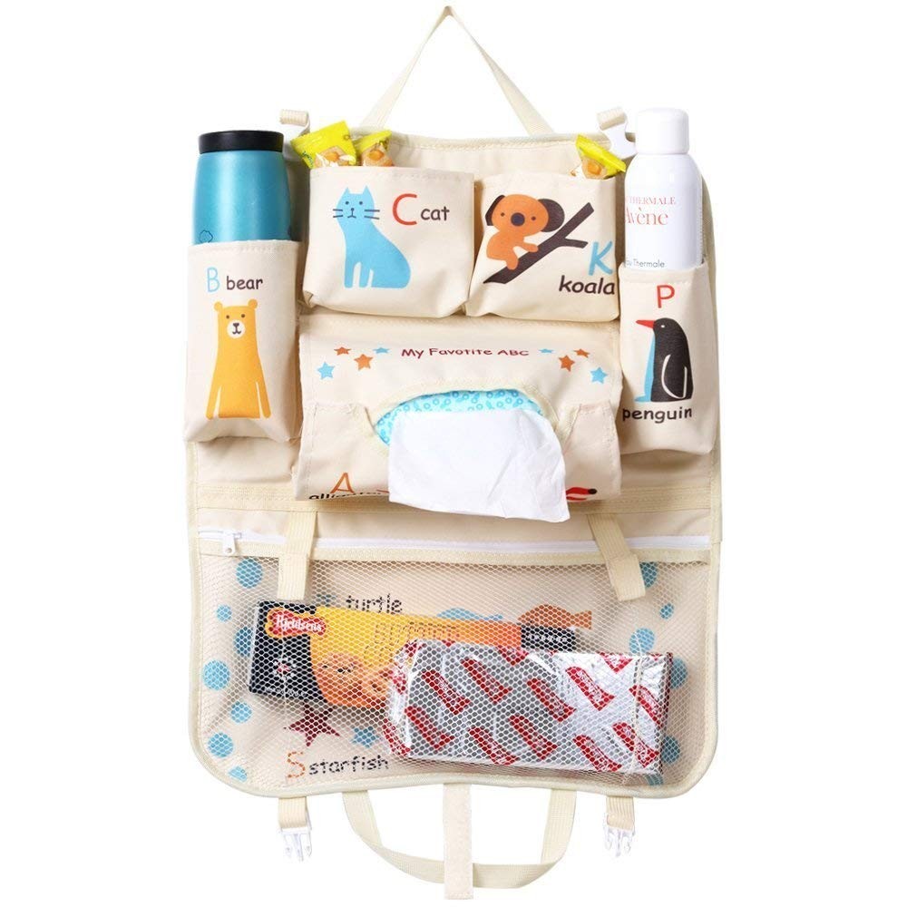 DECOLE デコレ ドライブポケット お出かけポケット 収納ポケット シートポケット 車　ベージュ - 画像 (2)