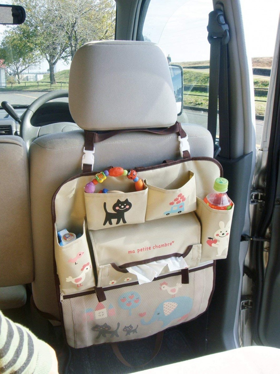 DECOLE デコレ ドライブポケット お出かけポケット 収納ポケット シートポケット 車　ベージュ - 画像 (3)