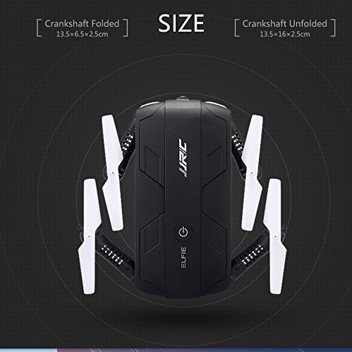 JJRC H37 Elfieドローン Wifi FPV ミニ ポケット マルチコプター カメラ付き 折り畳み式 重力感知 自分撮り 生中継 玩具 プレゼント (ブラック)