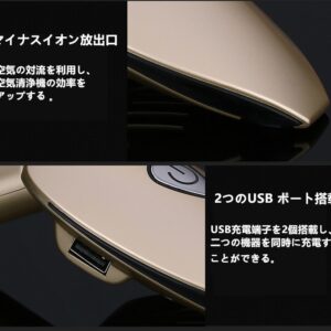 車載空気清浄器 イオン発生器 脱臭機 除菌消臭 シガーソケット取り付け型 2USBポート付 12V車専用 - 画像 (4)