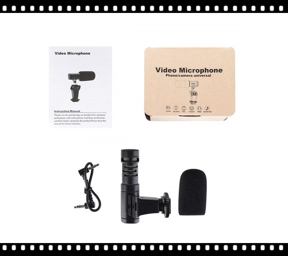 一眼レフカメラ、スマホ、PC3.5mmデジタルビデオ録音用外付けマイク 指向性コンデンサーマイク - 画像 (6)