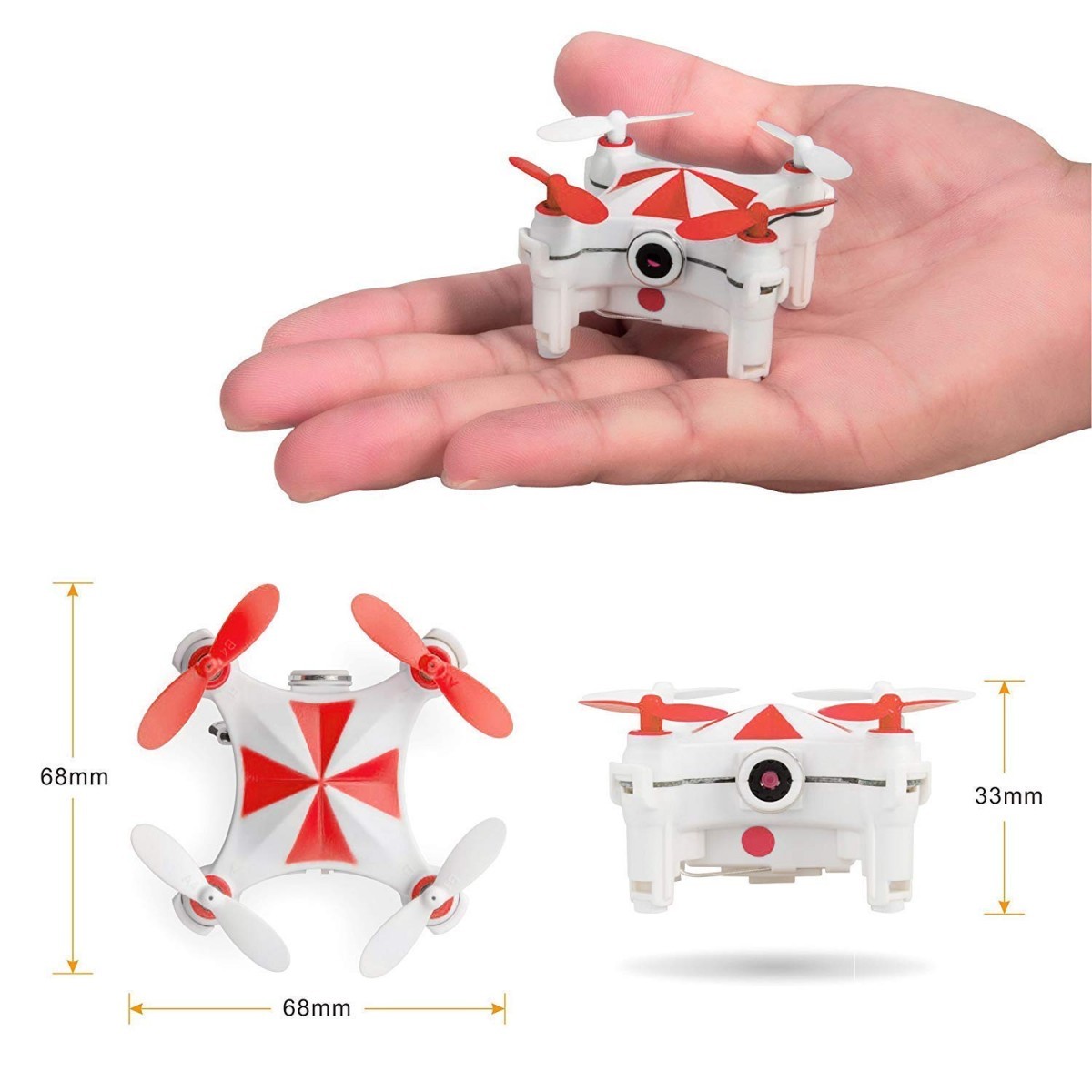 CHAOYILIU　ミニ飛行機ドローン カメラ付き 小型 ミニドローン cx-of ラジコン 高度維持 高画質 iPhone&Android対応 (赤) - 画像 (2)