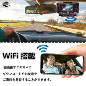 ドライブレコーダー 4K 前後カメラ 500万画素 170° 広視野角 SONY 車載カメラ 駐車監視 Gセンサー 衝撃録画 動体検知 WDR 機能搭載 GPS内蔵 LED信号対応 暗視機能 常時録画 音声記録 32GBカード付属 - 画像 (7)