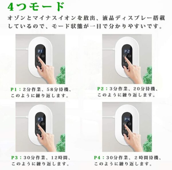 2020最新版 オゾン発生器 オゾン脱臭機 5-50畳対応 ミニ空気清浄機 マイナスイオン発生器  ４つモード フィルター交換不要 消臭 ペット 空気清浄