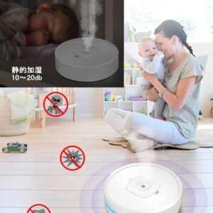 UV紫外線加湿ロボット 超音波式 アロマオイル、次亜塩素酸水対応 除菌 静音設計  衝突防止 - 画像 (5)