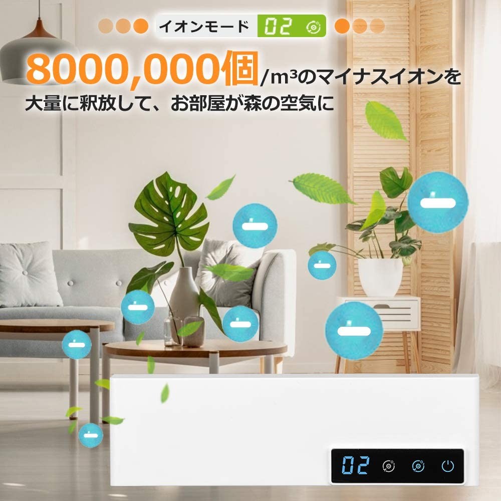脱臭機 オゾン脱臭機 2020最新版 3-20畳対応 ミニ空気清浄機 小型脱臭機 オゾン発生器 マイナスイオン搭載 フィルター交換不要 消臭  省エネ 静音 - 画像 (6)