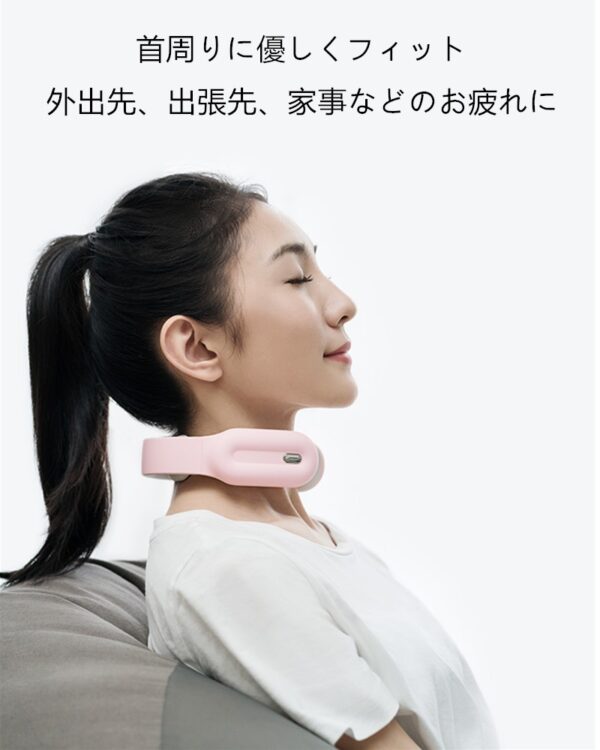 ネックマッサージャー 温熱 首 マッサージ コードレス USB充電式 軽量 オフィス、家庭、スポーツ、旅行出張
