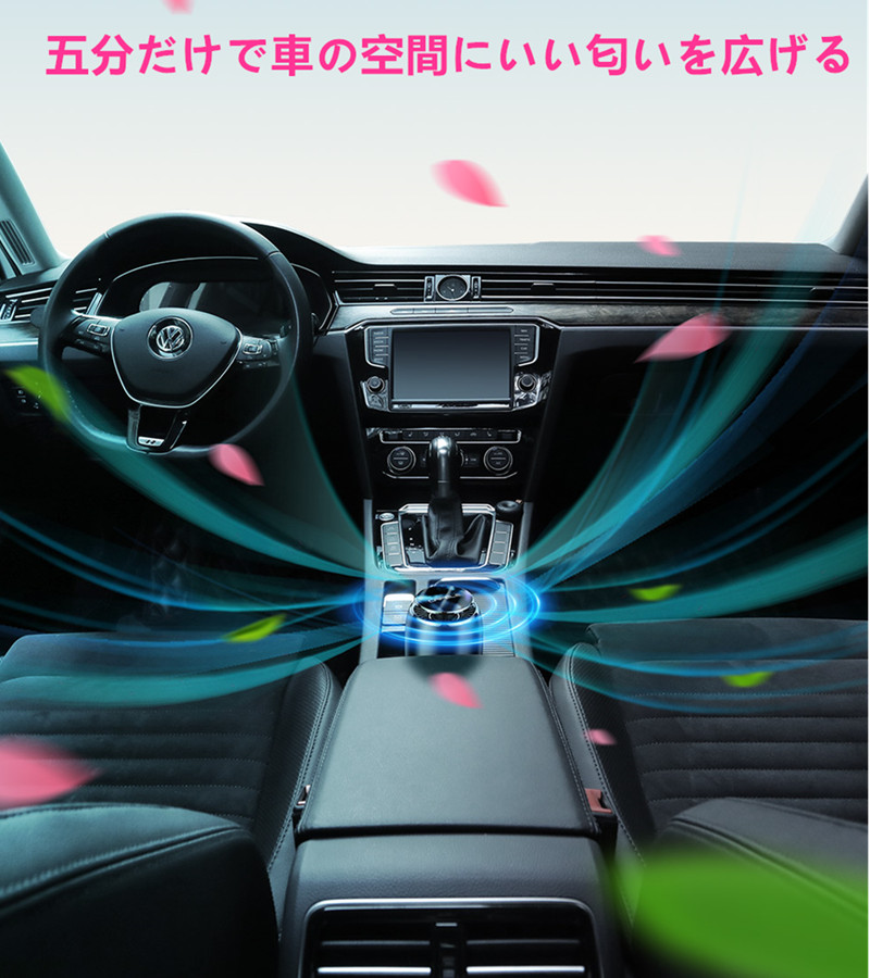 車載車用消臭剤  消臭 花粉対策 車内消臭  ミニポータブル空気芳香剤　長持ち　アロマ機能 消臭  空気の塵/花粉/タバコの煙/PM2.5/ホコリ - 画像 (3)