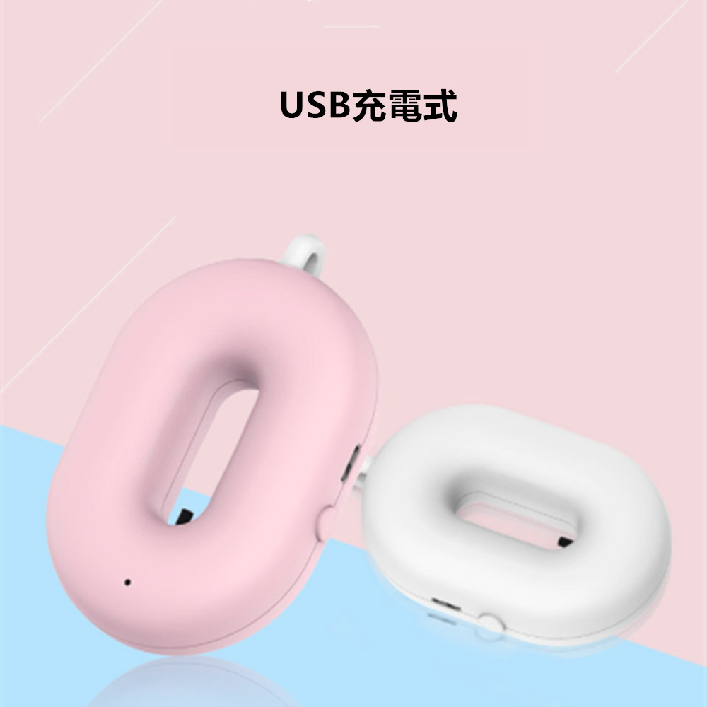 首掛け空気清浄機  マイナスイオン ミニ 小型 除菌 脱臭 USB充電式 部屋 車載 スタンドセット付　3色(ホワイト・ブラック・ピンク) - 画像 (2)