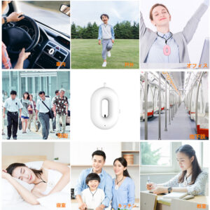 首掛け空気清浄機  マイナスイオン ミニ 小型 除菌 脱臭 USB充電式 部屋 車載 スタンドセット付　3色(ホワイト・ブラック・ピンク) - 画像 (9)