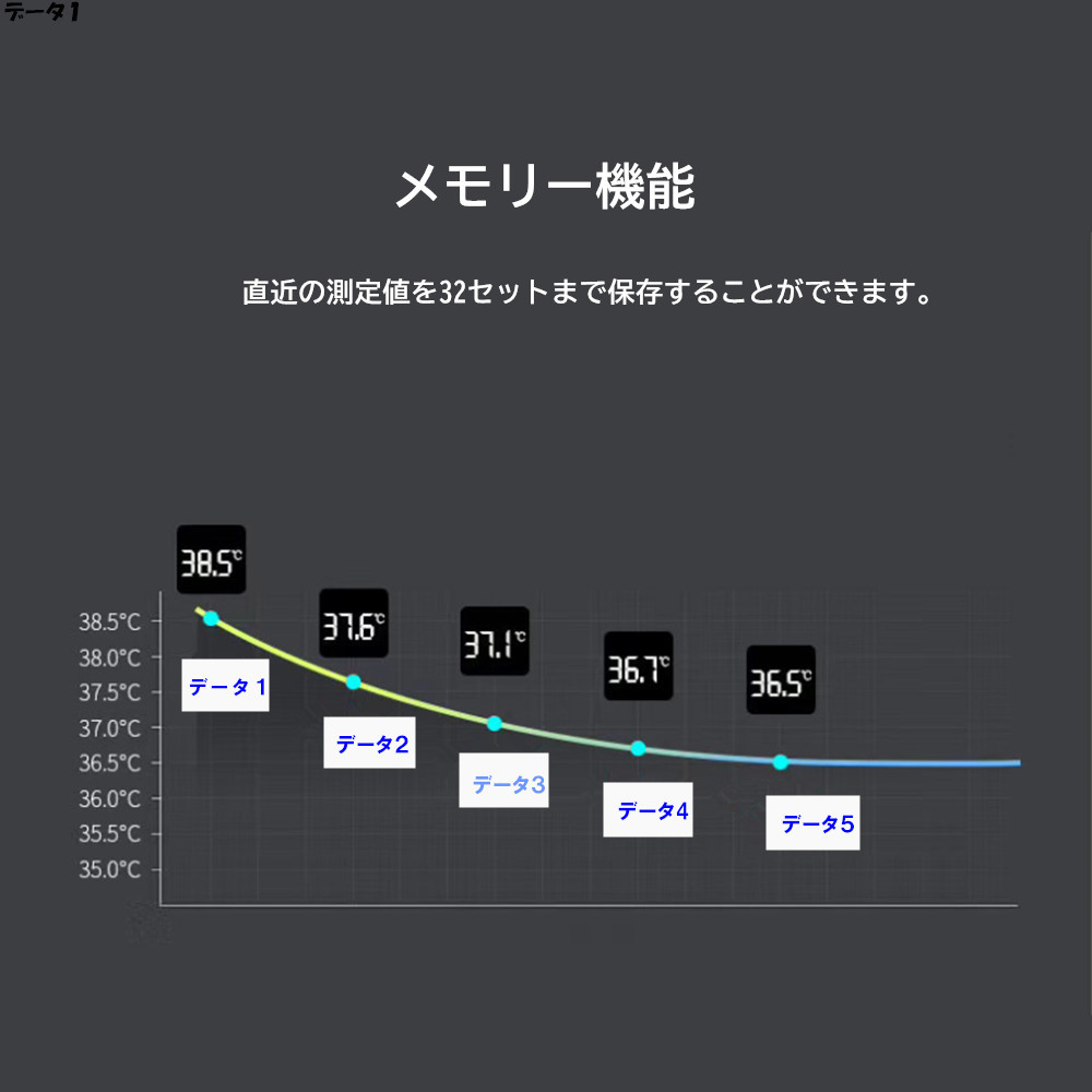 赤外線体温計 非接触体温計 １秒検温 発熱警報 温度計 大画面ディスプレイ Y-018B - 画像 (4)