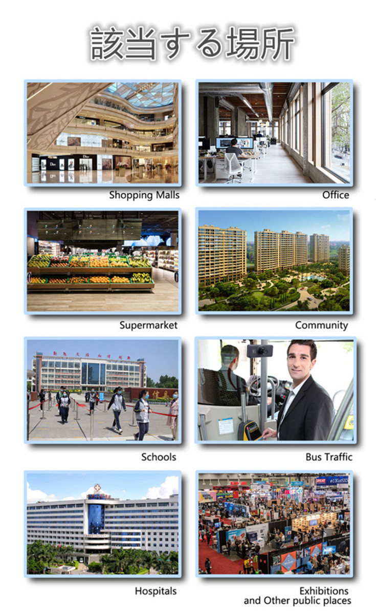 2020新型 ミニ非接触体温計 壁掛け赤外線 体温計 自動測定 1秒高速検温 小型 非接触式 発熱アラーム 高精度 会社 学校 自動反応温度計 - 画像 (2)