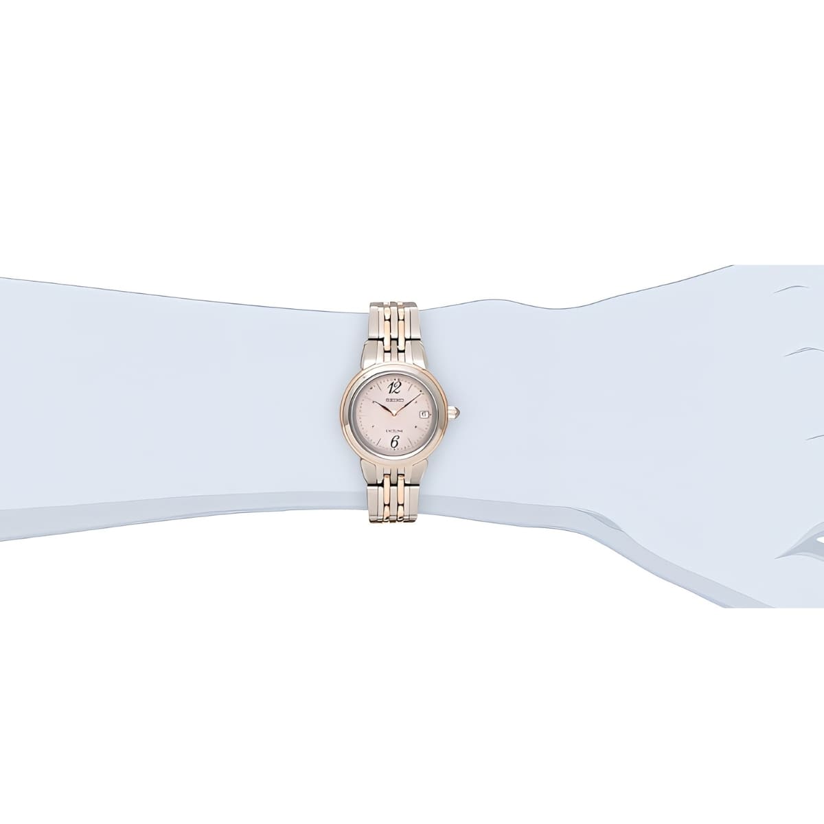 エクセリーヌ SWCW056 ピンクダイヤル ソーラー電波修正 女性用 軽量 チタンバンド - 画像 (9)