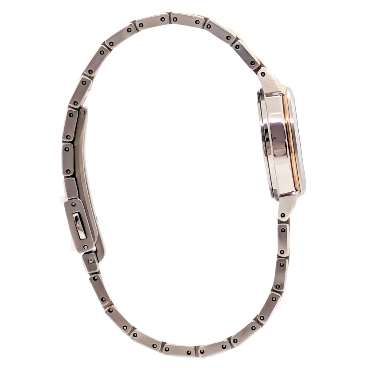 エクセリーヌ SWCW056 ピンクダイヤル ソーラー電波修正 女性用 軽量 チタンバンド - 画像 (4)