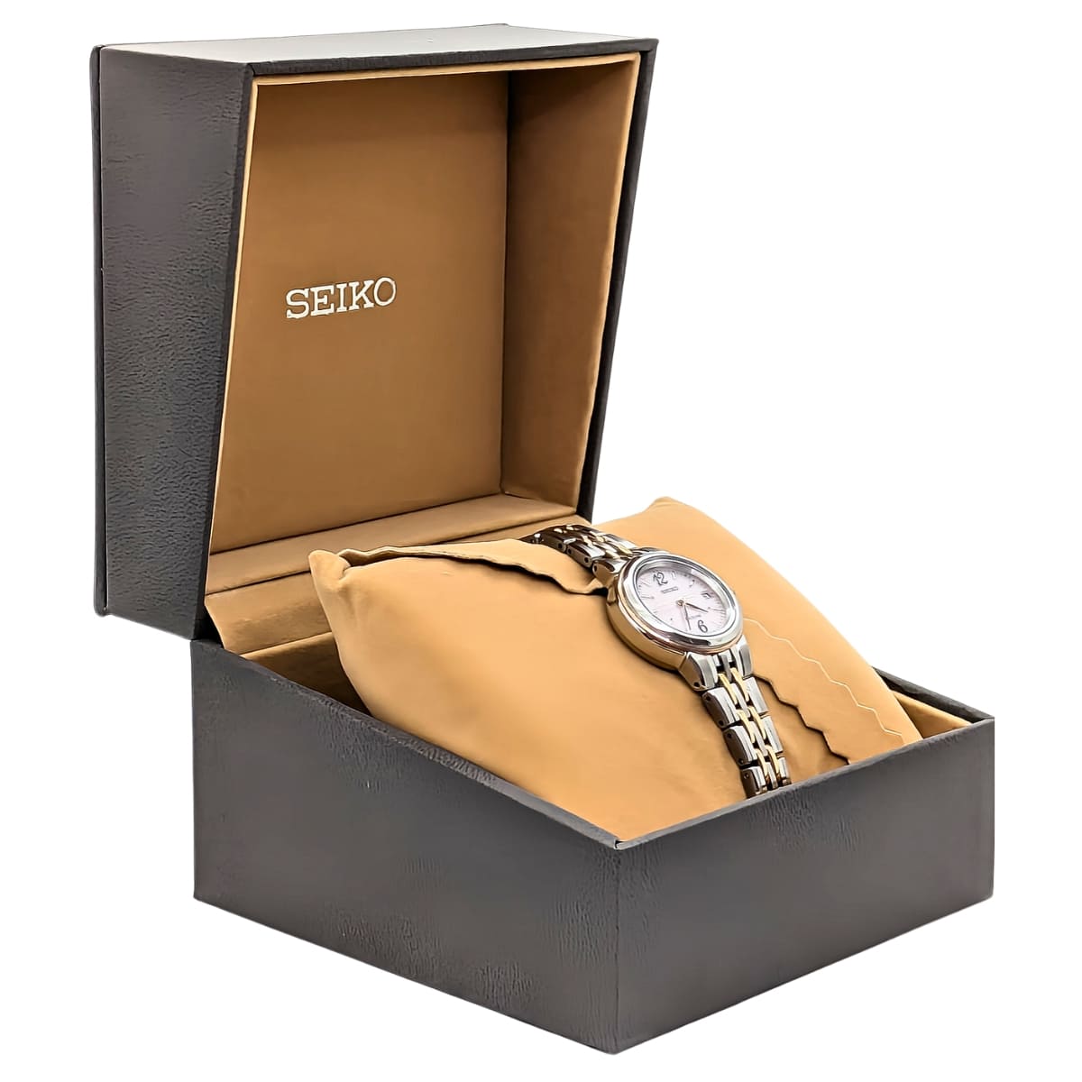 エクセリーヌ SWCW056 ピンクダイヤル ソーラー電波修正 女性用 軽量 チタンバンド - 画像 (7)