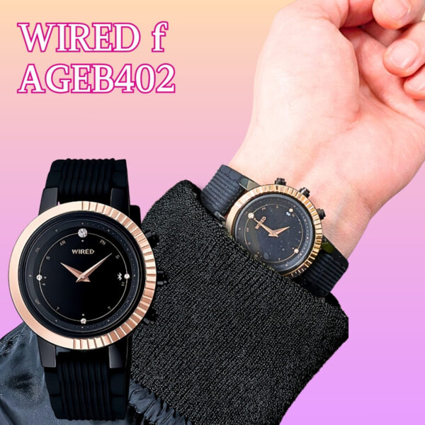 WIRED f(ワイアード エフ)  AGEB401,402  TOKYO GIRL MIX Bluetooth機能 シリコンバンド カラー(ブラック,ホワイト )  生産終了 稀少な逸品 10代から20代向け かわいさとクールさを兼ね備えたデイリーウォッチ。実用的 母の日 父の日 プレゼント