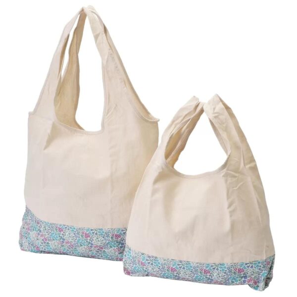 HOKKOH × LIBERTY リバティプリント エコバッグ 大小 2枚セット 華やかで普段使いにも大サイズ 約横49cm × 縦70cm 耐荷重 約15kg  小サイズ 約 横34cm × 縦 54cm 耐荷重 約9kg #47400 実用的 母の日 プレゼント バック トートバック ハンドバック
